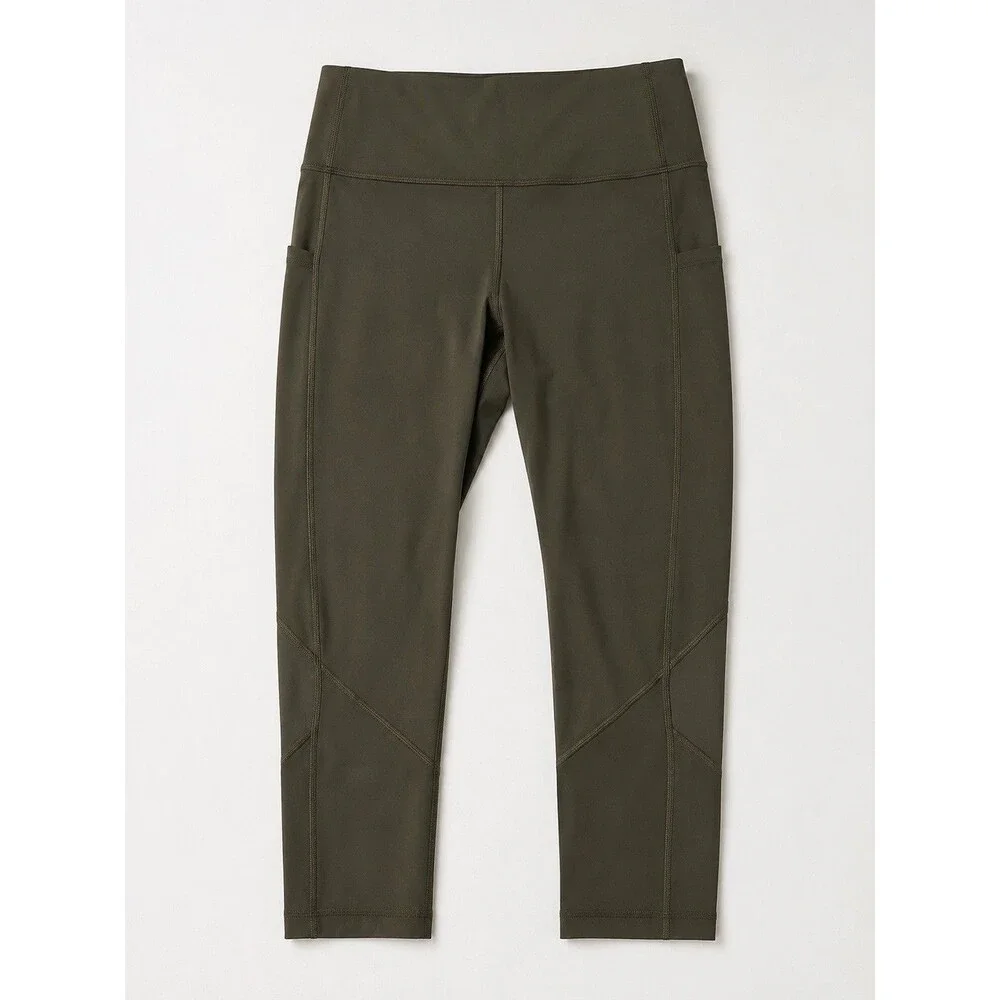 Lululemon Pace Rival High-Rise Crop Leggings Women’s Size 8 Dark Olive Green 22”